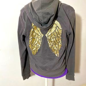 Victoria’s Secret angel hoodie with gold sequin detail. Size Small.